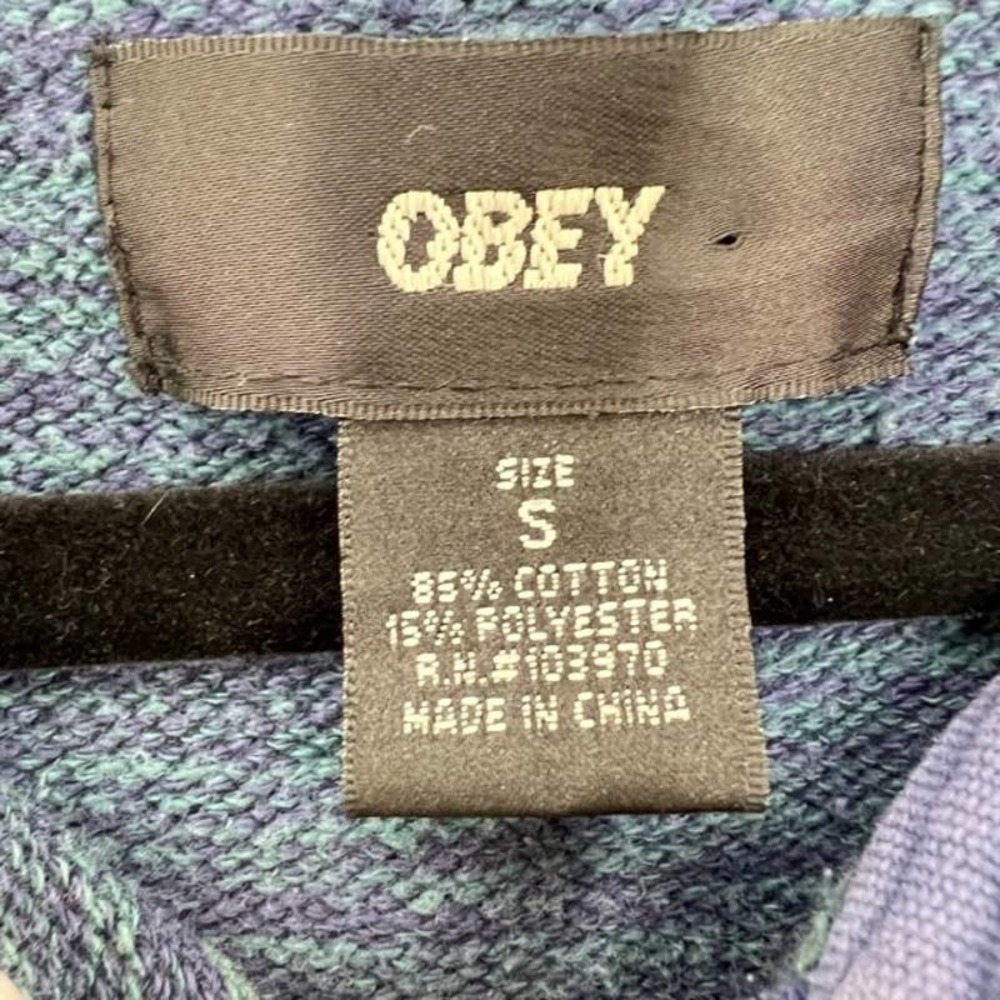 Obey Aztec Pattern Geometric Full Zip Hoodie Jack… - image 3